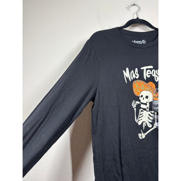 Moon Shine Spirit Mens Medium Festival Skull Print Shirt Black Mas Tequila - Picture 4 of 8